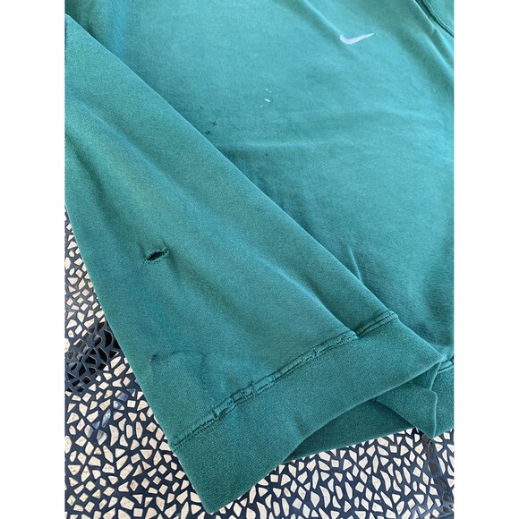 Vintage 90s Nike Green Crewneck Sweatshirt Distressed Embroidered Swoosh Size L - Picture 15 of 16